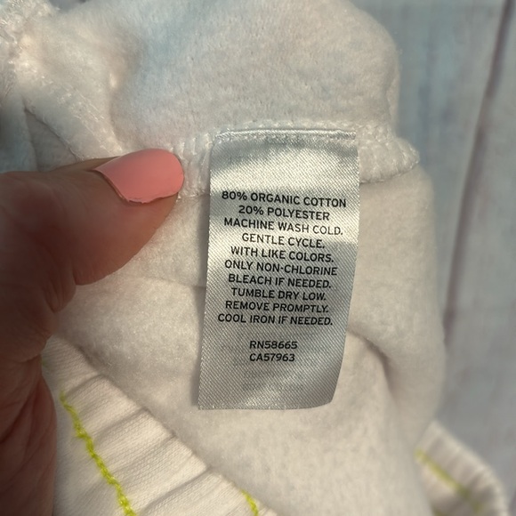 NWT BP + Wildfang Fleece Sport Shorts In White Green Positive - Picture 6 of 6